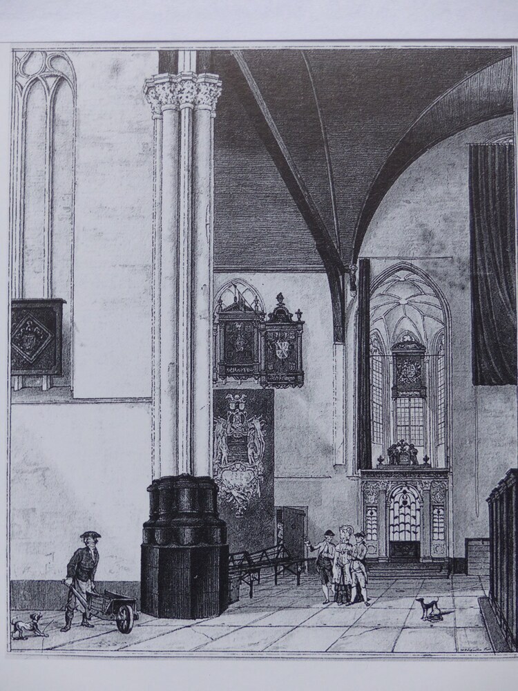 Drawing of the South Aisle with a View to the Baptismal Chapel